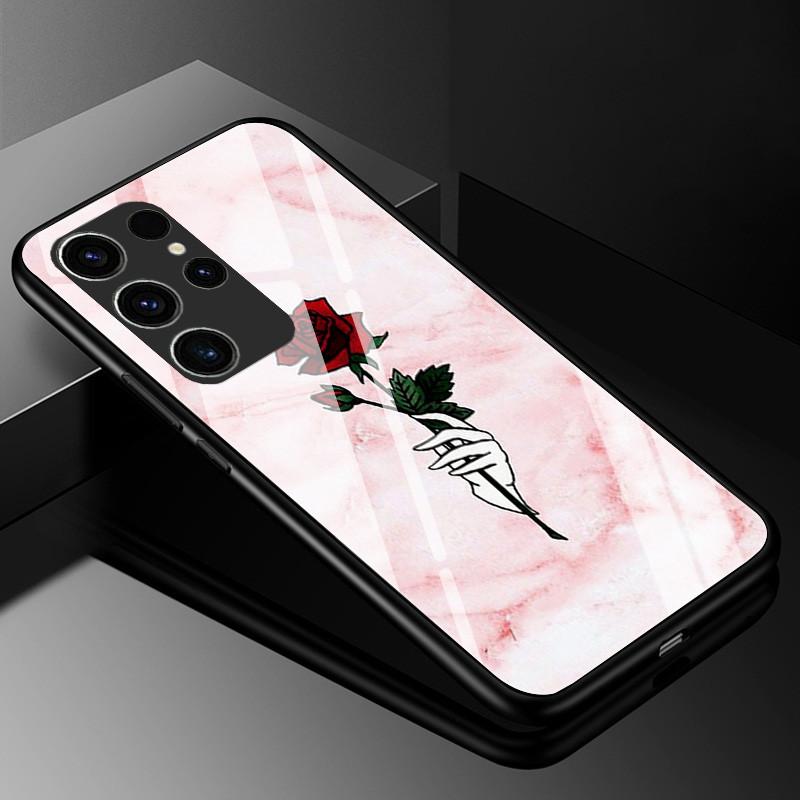 Мраморный чехол из закаленного стекла для Samsung Galaxy S23 Ultra 5G, модная стеклянная задняя крышка для Samsung S23 Plus / S23 Ultra
