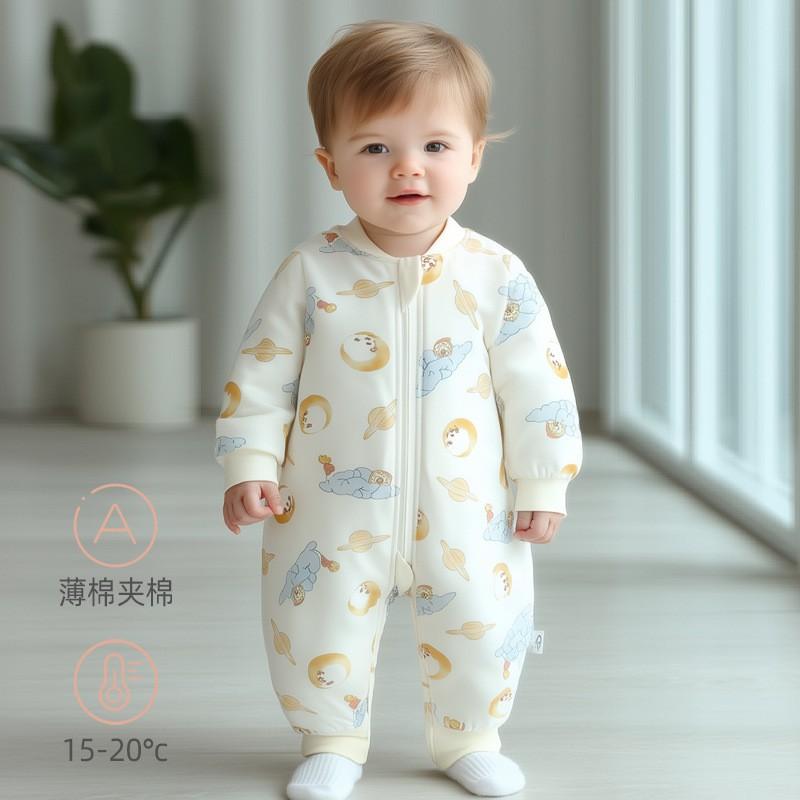 Baby Sleep Bag Winter Thin Cotton Zip Wearable Blanket 1-3 Years Old Boys Girls