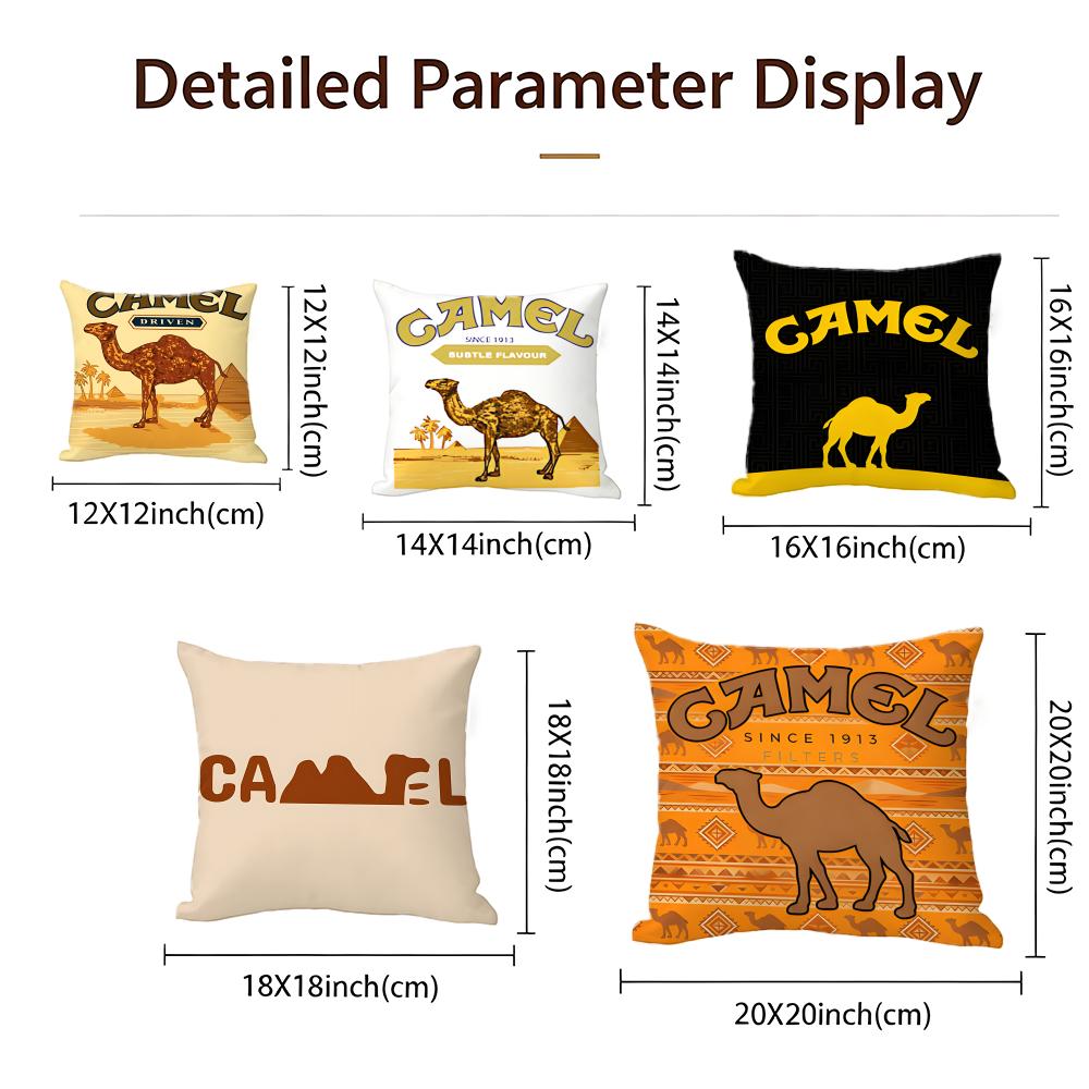 Cigarette Camel Cushion Cover Cushion Cover Set 4Pcs 50X50 45X45 40X40 Pillowcase Decorative Sofa Home Decor