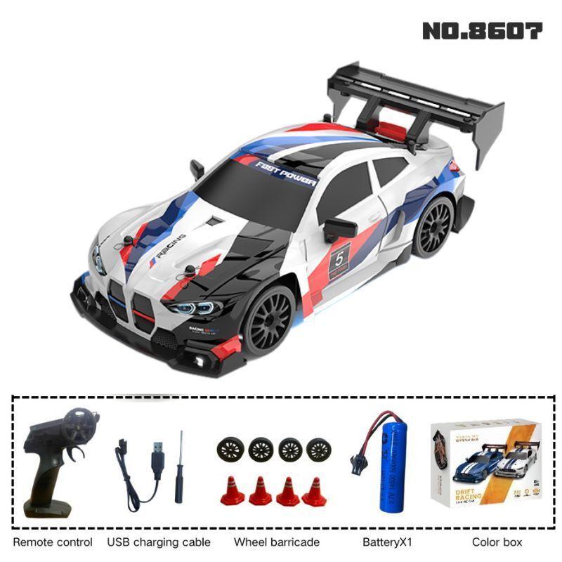 1:24 RC drift vehicle, Mustang 4WD cars, racing car with remote control, gift, competition racing car, children's toy