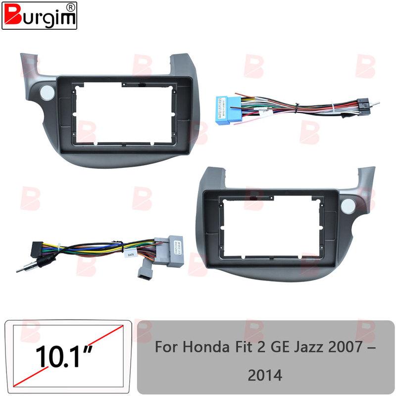 Рамка для автомагнитолы 2DIN 10 дюймов для Honda Fit 2 GE Jazz 2007-2014 Панель стереосистемы Жгут проводов Адаптер разъема питания
