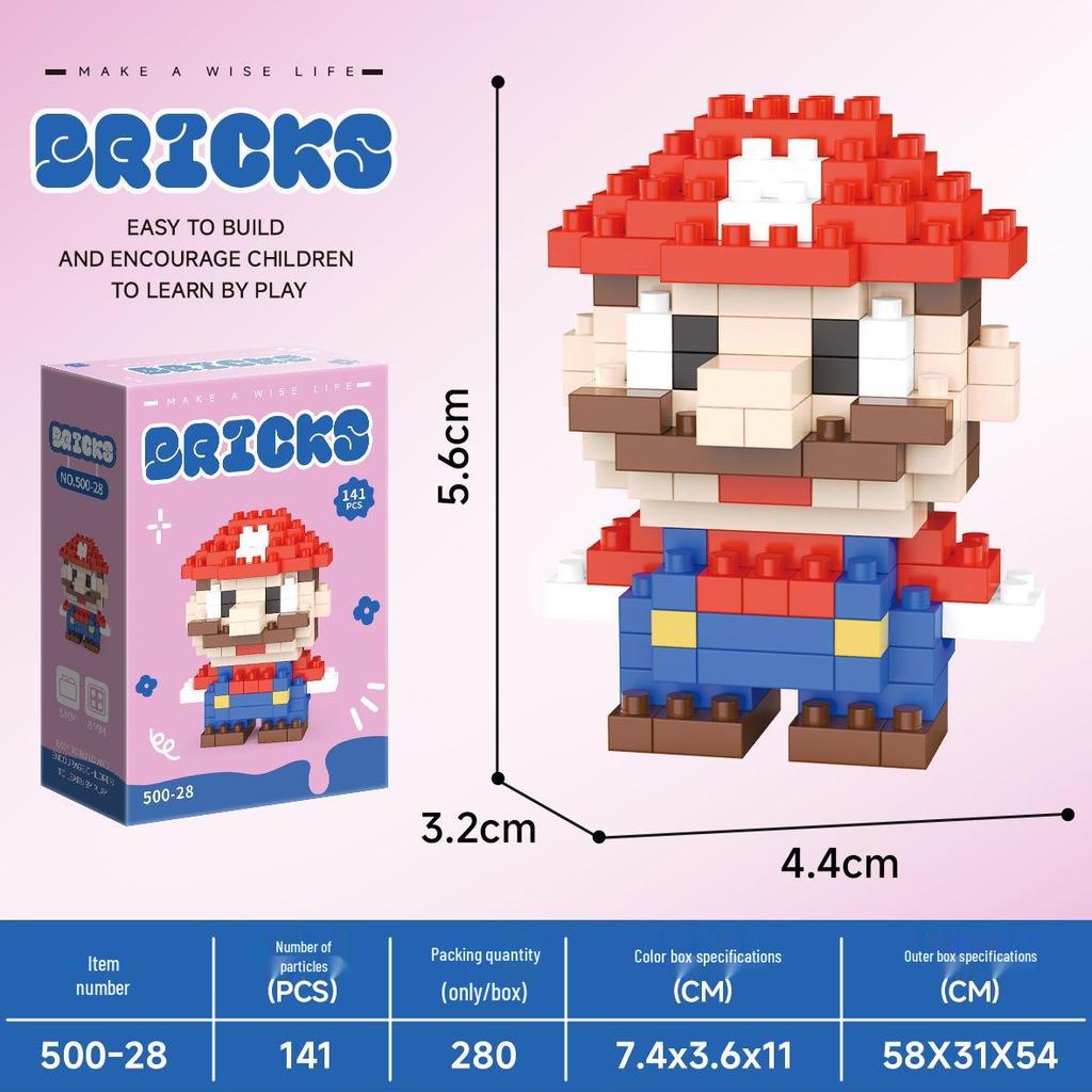 Micro Particle Cartoon Figure Building Blocks for Kids - Assembly Toys & Hanging Ornaments