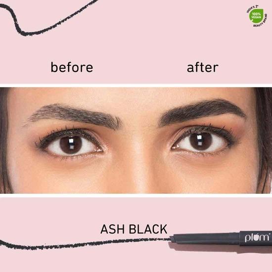 Plum Eye-Swear-By Brow Definer - Ash Black | Наращиваемый пигмент | С витамином E | 100% веганский продукт и не тестируется на животных