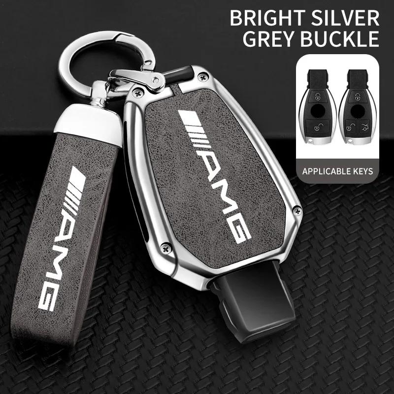 NGKP8 Zinc Alloy Car Flip Key Case Cover For Mercedes Benz A B C S Class AMG GLA CLA GLC W176 W221 W204 W205 Leather Shell Fob Holder