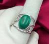 Малахитовый драгоценный камень 925 пробы с серебряным покрытием овальной формы регулируемое кольцо ювелирные изделия ADR-R168