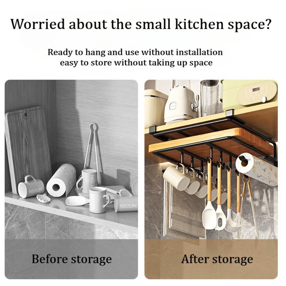 Кухонная вешалка для шкафа, вешалки для бумажных полотенец, подвесной шкаф для хранения, двухслойная полка для разделочных досок, металлическая полка для крышек кастрюль