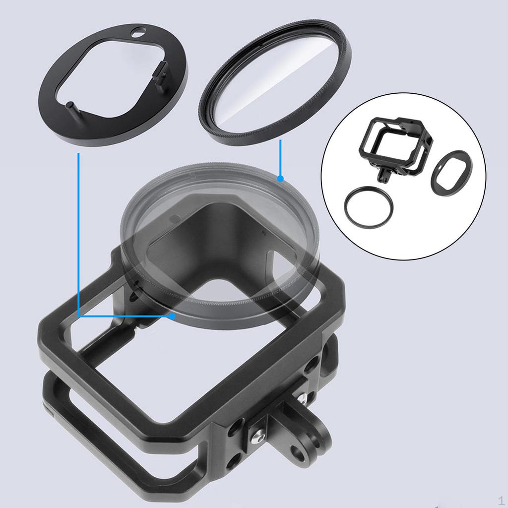 Клетка для камеры с адаптерным кольцом, УФ-линза, заполняющий свет, встроенный башмак, противоскользящие накладки, интерфейс 1/4, полный