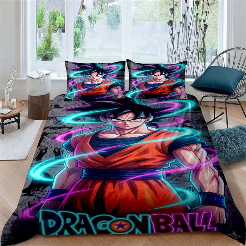 2026 New Dragon Ball Duvet Cover and Pillowcase Bedding Set—Available for Single, Double, Queen, and King-Size Beds.