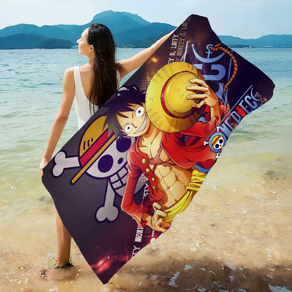 Anime O-ONE P-PIECE L-lully Beach Towel Colorful Bath Towels for Girl Microfiber Quick Dry Custom Sand Free Beach Spa Gym Pool