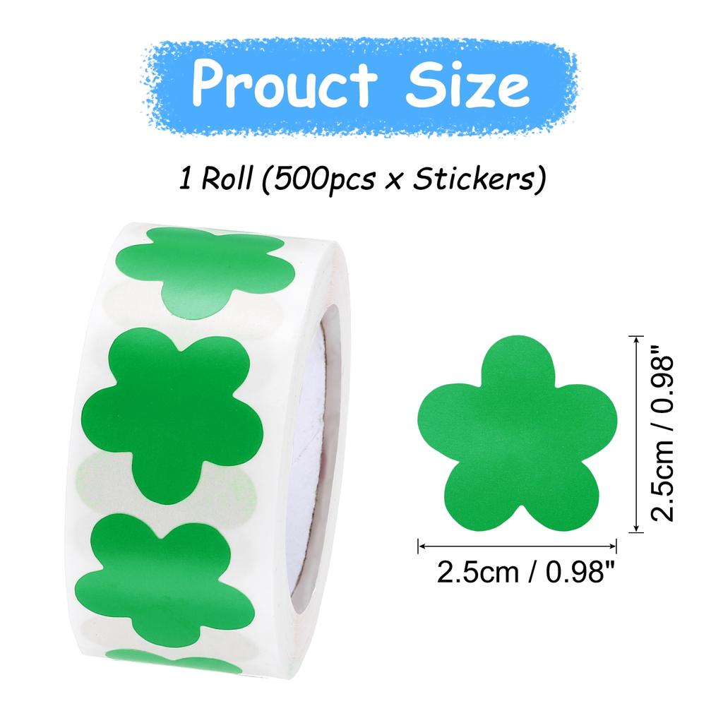 500 Labels Daisy Stickers PVC 1 Inch Daisy Shaped Sticker Labels Self-Adhesive Cute Decals for Envelope Scrapbook Award Charts