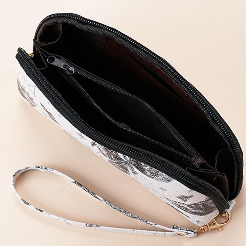 Jacquard Flower Handbag Coin Pocket Women Long Purse Portable Butterfly Clutch Wallet Travel