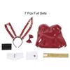 7Pcs Full Sets Anime DARLING In the FRANXX Cosplay Costume Zero Two Bunny Girl Cosplay Costume 02 Sexy Women Jumpsuit Red Leather Suit