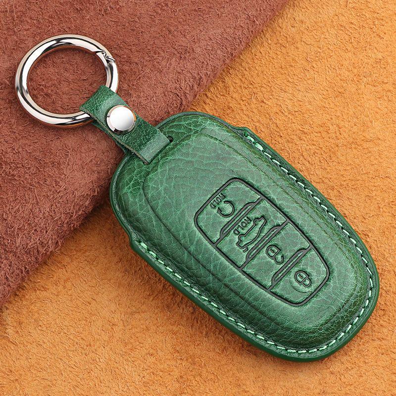 Premium Leather Key Case for Hongqi H5, HS5, HS7, and H9 - High-End Car Key Shell with Buckle