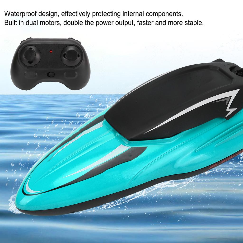 RC лодка быстрое дистанционное управление 2.4GHZ 2 пропеллера высокой мощности модель игрушки для взрослых детей зеленый