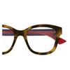 Gucci Очки для зрения Web Дизайн логотипа бренда Ацетатная квадратная оправа Женские Черепаховый 51 футляр для очков (случайный размер и цвет) + салфетка для очков