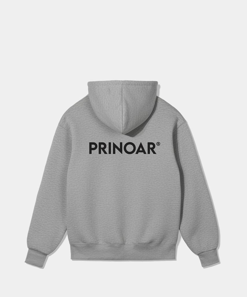 Prinoar [С флисовой подкладкой] Худи на молнии с логотипом - Меланж