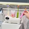 Ceramic Dog Shaped Toothbrush Holder 4 Slots Toothbrush Storage Rack  Washbasin Organizer