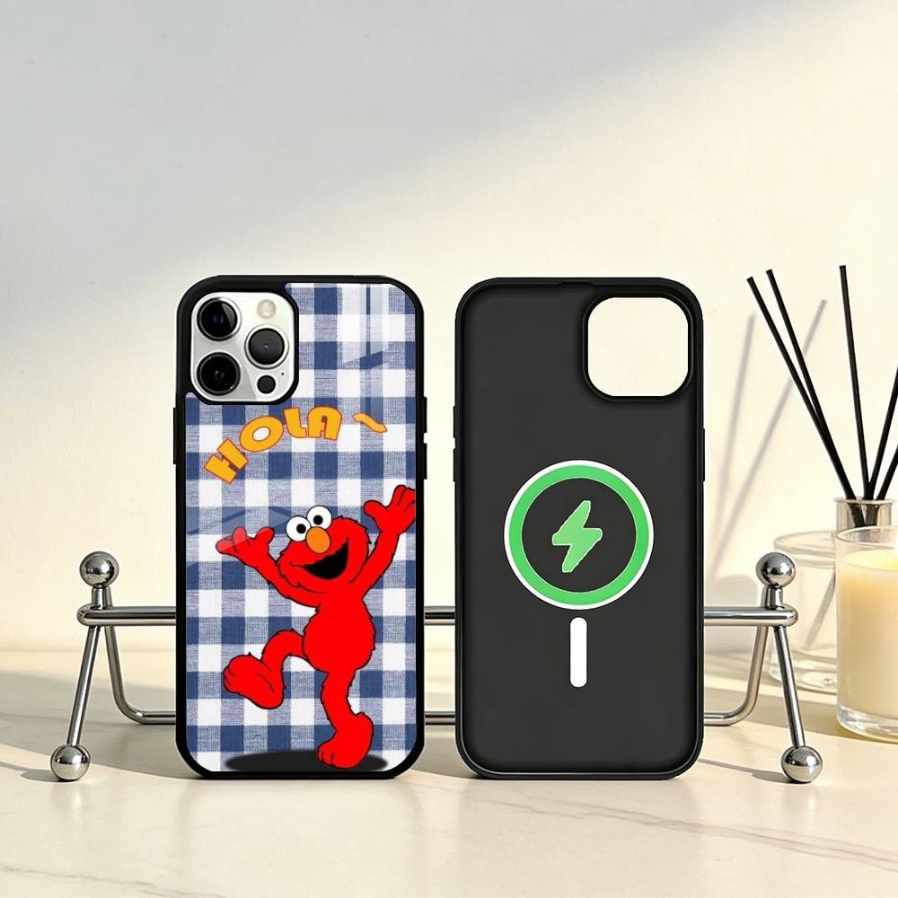 Sesame S-Street Cookie Elmo Phone Case For iPhone17,16,15,14,13,12,11 Plus,Pro Max Magnetic For Magsafe Wireless Charging