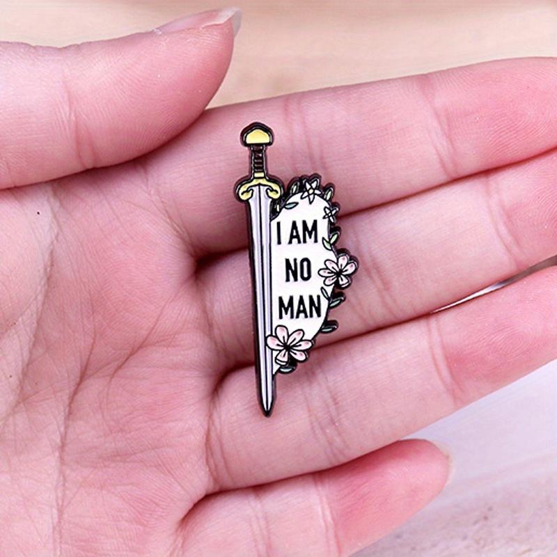 Значок-булавка с надписью "Я НЕ МУЖЧИНА" Забавная игра Меч Брошь Значок Аксессуары для сумок Подарок
