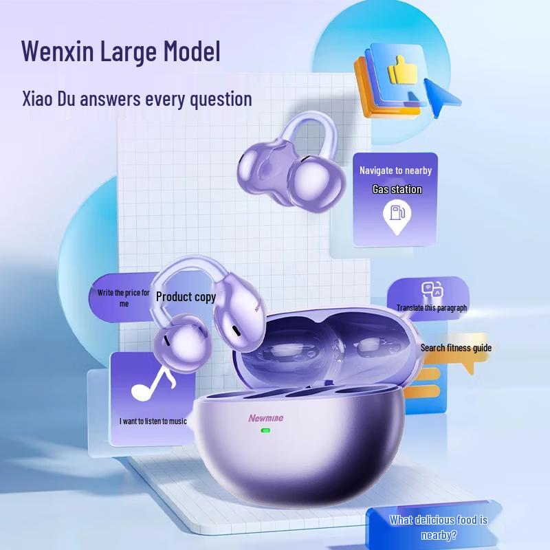 Newmine S6 AI Smart Wireless Ear Clip Translation Headphones