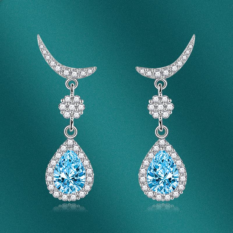 BELLA BOX Fashion Color Series Water Drop Pear Shaped Earrings Lady Wedding Engagement Jewelry Gifts