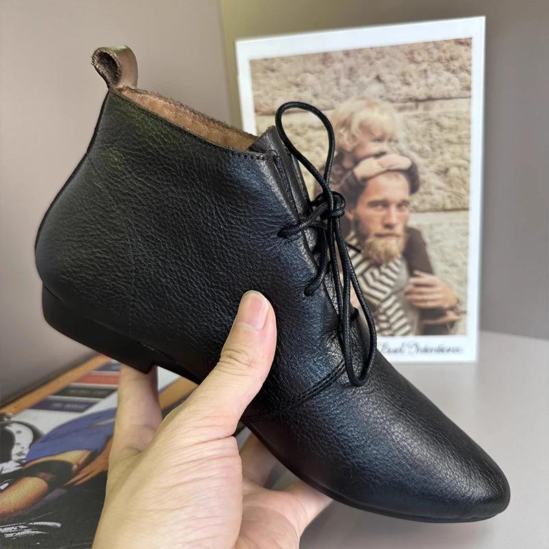 Туфли на плоской подошве женские ботильоны с острым носком кожаные туфли на шнуровке дизайнерские туфли-оксфорды осень новинка 2024 года трендовые женские туфли для ходьбы