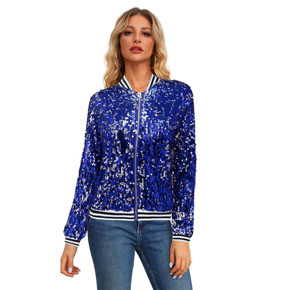 Autumn and Winter Sequins Long Sleeve Women's Jacket