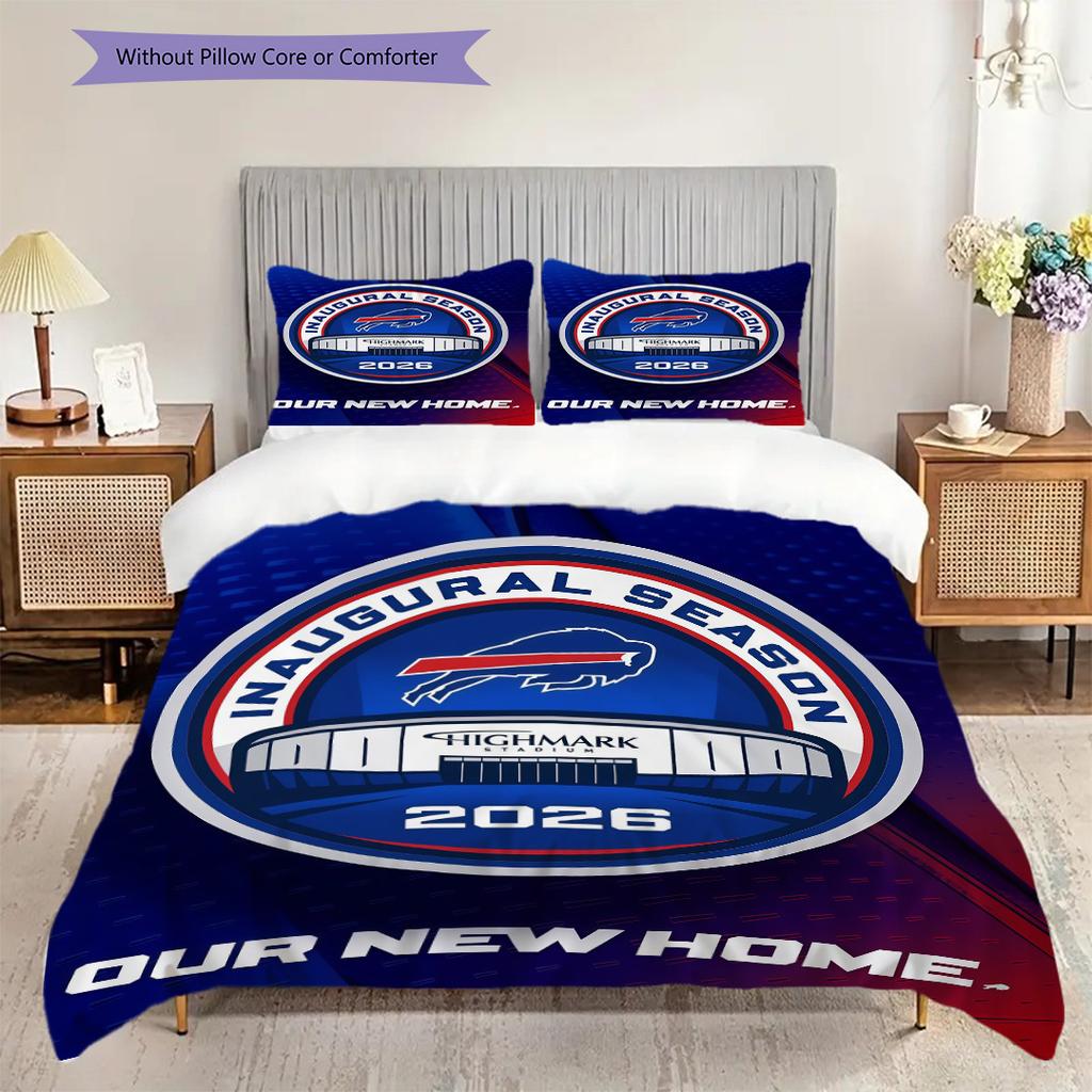 Buffalo Bills Team Spirit Three-piece set(1 * duvet cover + 2 * pillowcase, without core)Bedding set Soft and comfortable Duvet cover and pillowcase