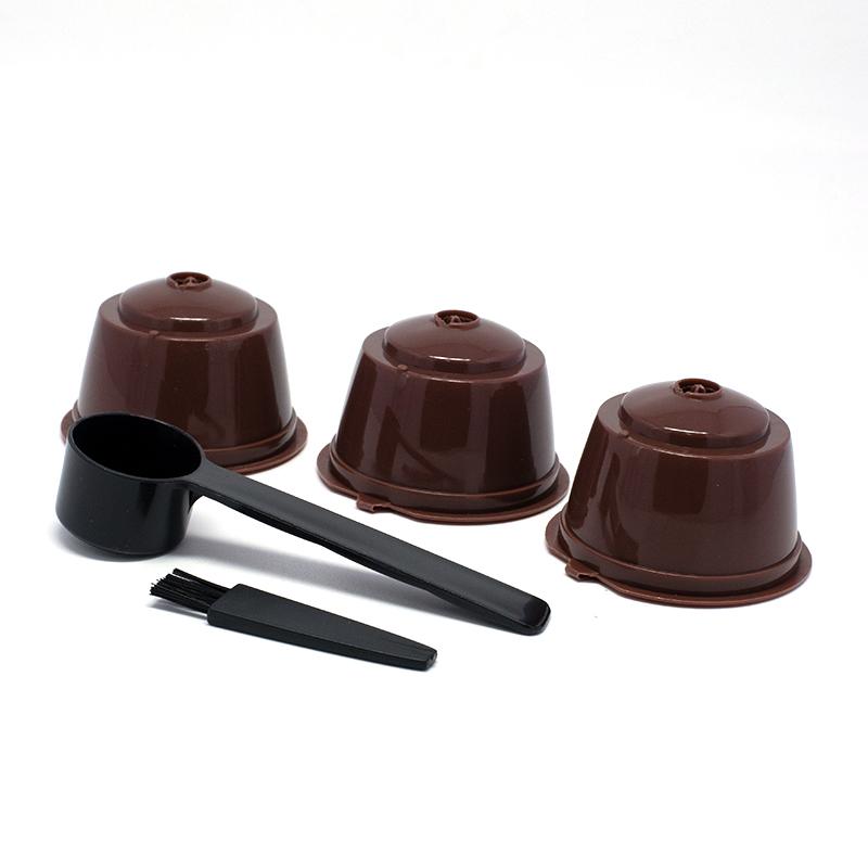 3 шт. подходят для кофейного фильтра Dolce Gusto, многоразовые кофейные капсулы, фильтры для Nespresso с ложкой-щеткой