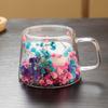 Floral Dry Flowers Cup Simple Heat Resistant Double Wall Glass Cup INS Trends High Borosilicate Glass Tea Coffee Cups Drinkware
