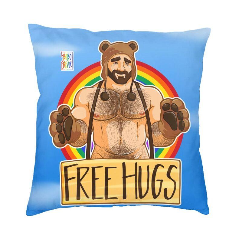 Gay Pride Adam And Ben Like To Play Pillow Living Room Decor Bobo Bear Lgbt Art Cushion Decoration Salon Square Pillowcase