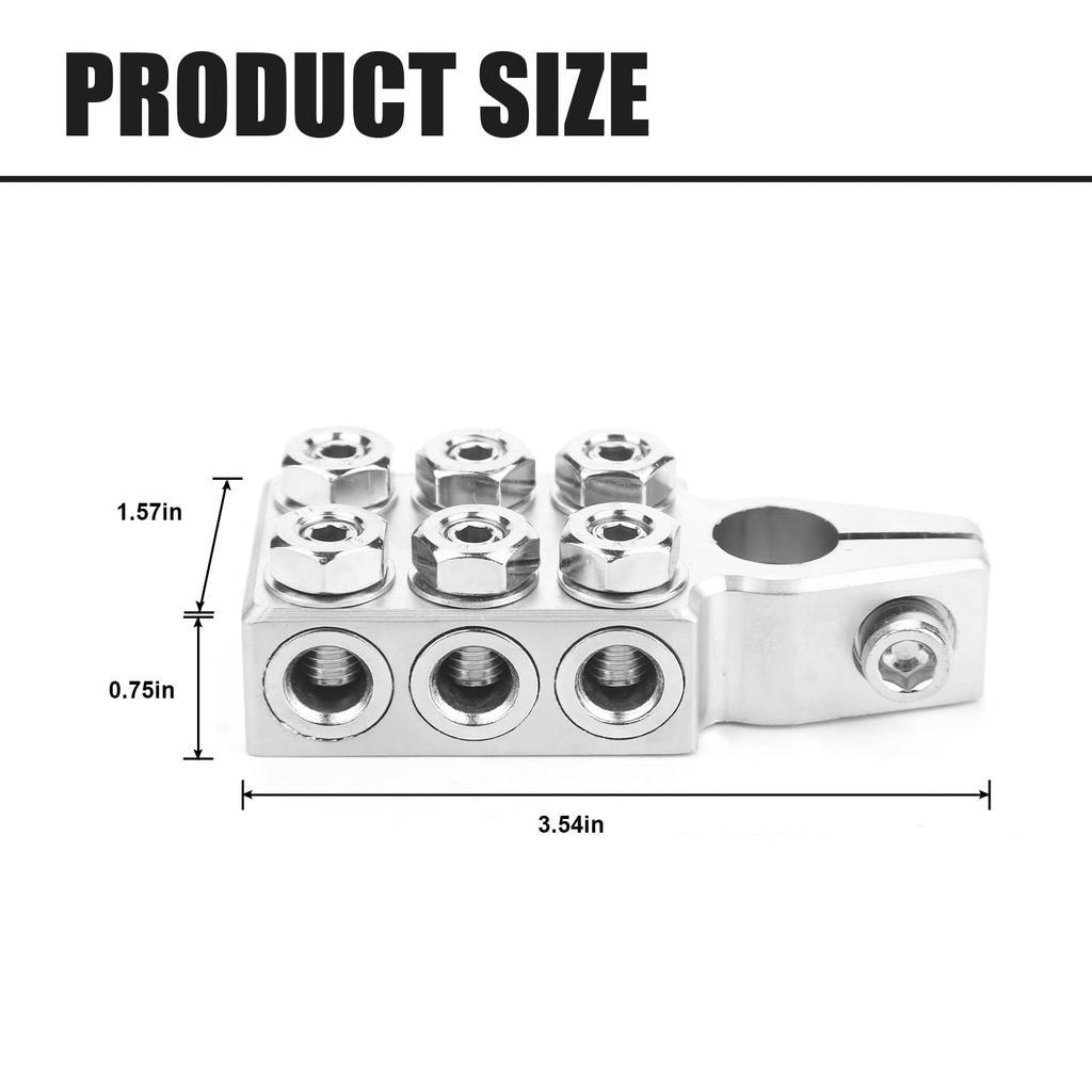 Terminal Connector 12 Way Connector 8AWG Max 4/0 (XL) AWG Gauge Positive Negative