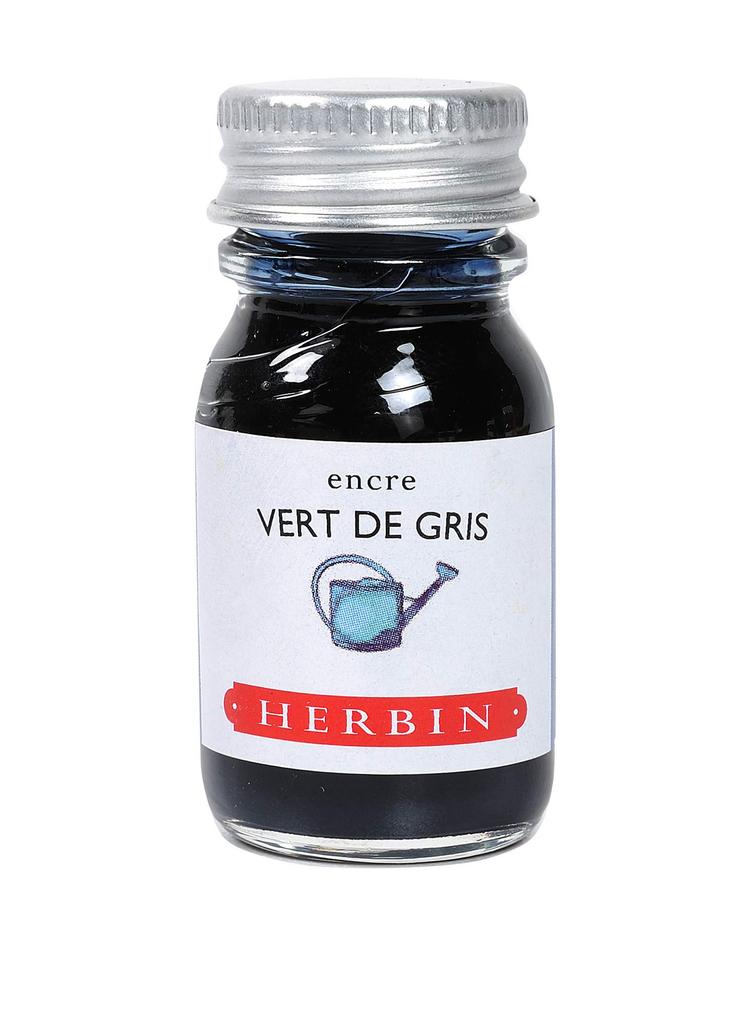 Herbin Glass Pen Ink Set in Dedicated Box Tsumugi Emerald Mini Ink Grayish Green Set French Brand Founded in HERBIN hb21437set & [Handcrafted] &