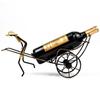 Chinese Style Retro Wrought Iron Wine Rack Gift Ideas Rickshaw Wine Bottle and Glass Holder Bar Home Decoration