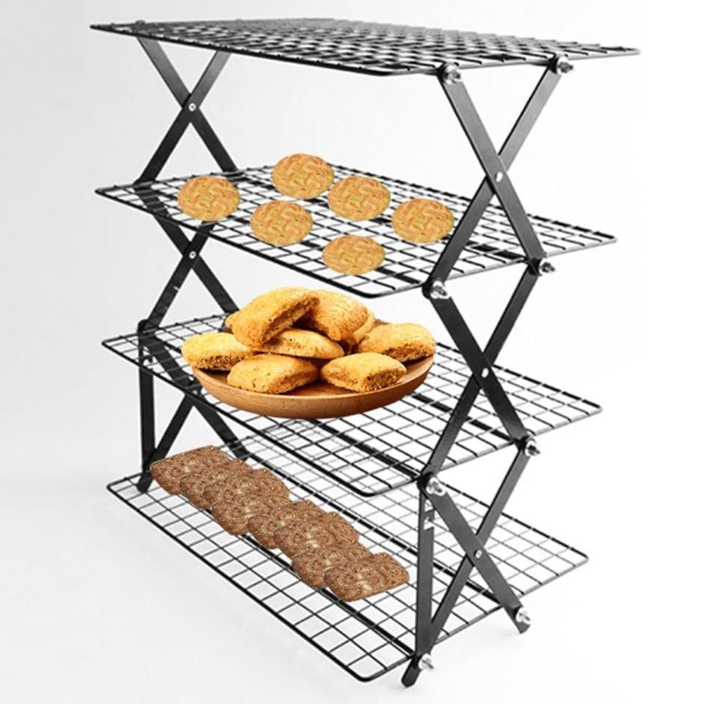 1PC Cooling Rack 45x28x5cm 3-Tier Collapsible Cooling Rack For Baked Goods - Space-Saving & Easy To Clean Baking Kitchen Tools