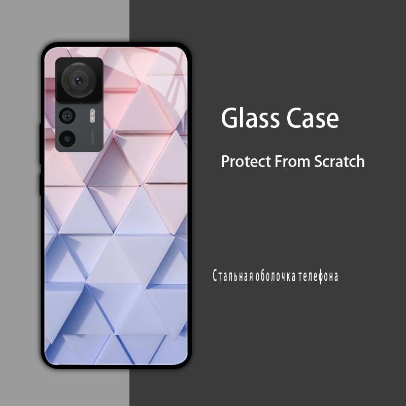 Чехлы из закаленного стекла для Xiaomi 12T 12S 12X, Жесткий задний чехол для телефона для Xiaomi 11T 10T 12T Pro 11 12 Lite, Защитные чехлы
