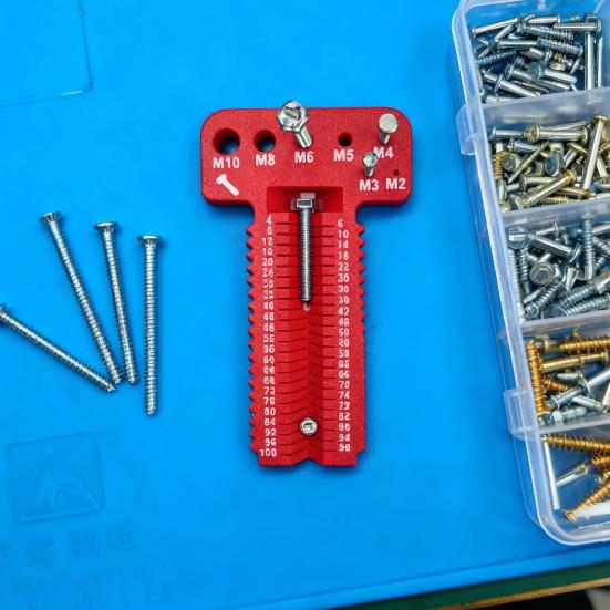 Screw Measuring Tool Heavy Duty Ergonomic High Precision M2-M10 4-100mm Length Screw Nut Bolt Measurement Gauge Tools