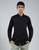 Mens Solid Black Collar Neck Full Sleeve Shirt