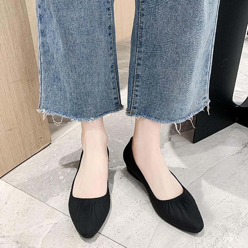 Весенние корейские босоножки с острым носком и матовой поверхностью, одинарные туфли с покатым каблуком, средний каблук, универсальные и модные нескользящие туфли