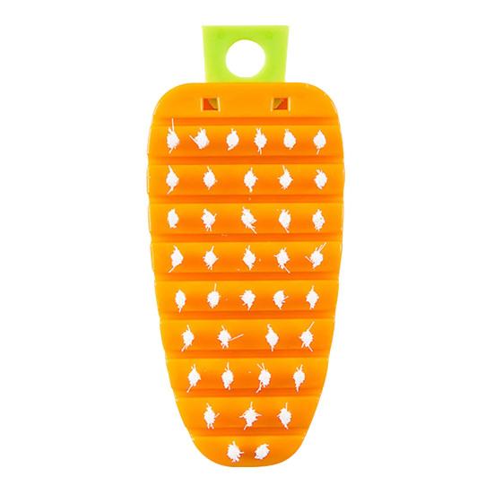 Carrot-Shaped Cleaning Brush for Vegetables Fruits Flexible Bristles Non-scratch Scrubbing Brush for Stain Removal Multi-Section Joint Design