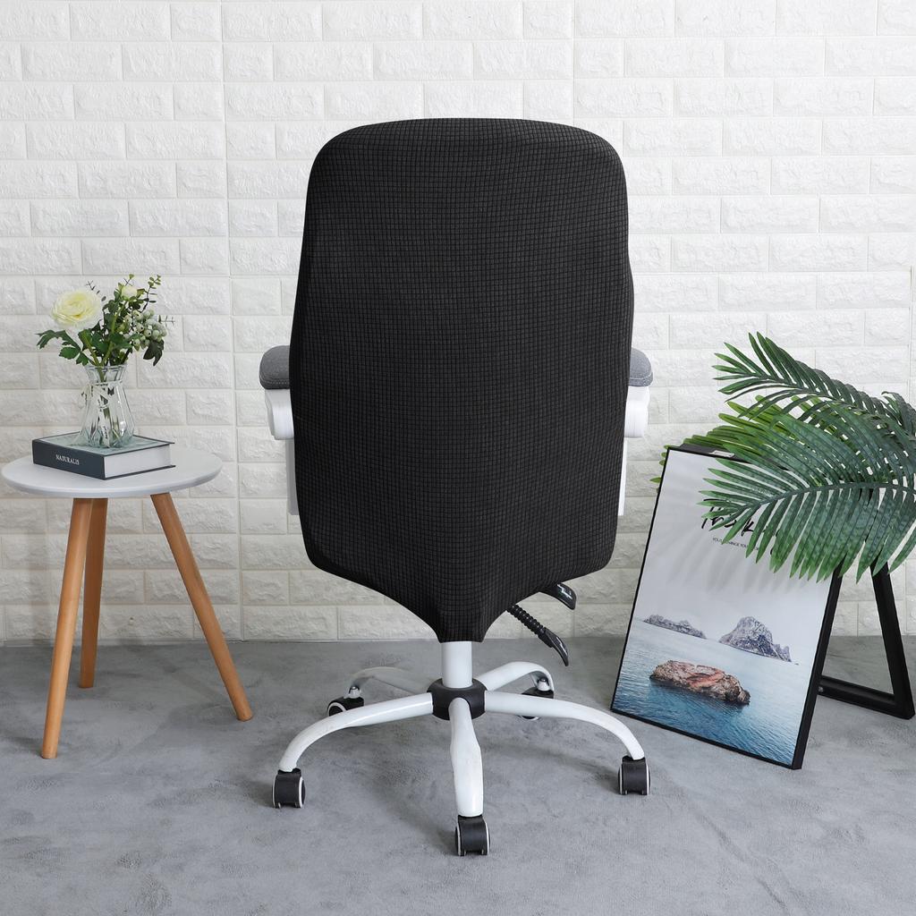 Swivel Office Chair Cover Black Jacquard
