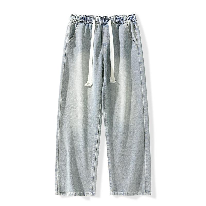 Мужские хлопковые винтажные кошачьи усы Стирка Джинсы из денима Мешковатые широкие брюки на шнурке Уличная одежда Спортивные брюки Спортивные брюки Брюки