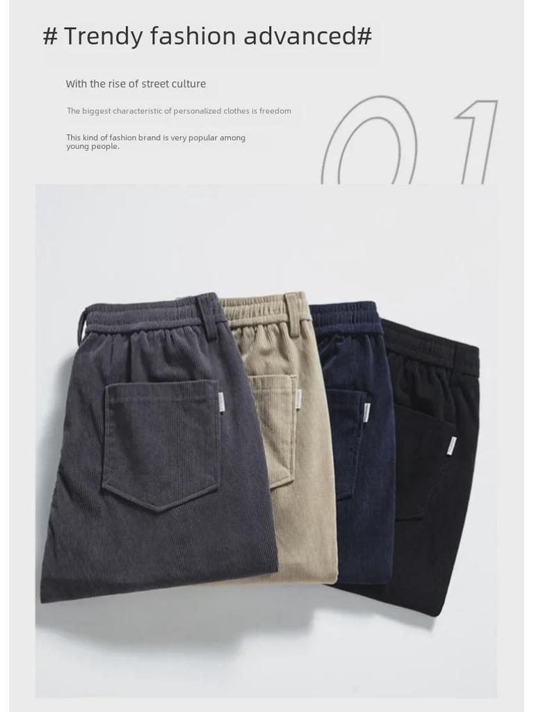 Мужские вельветовые брюки прямого кроя большого размера — прочные, универсальные, удобные для весны и осени