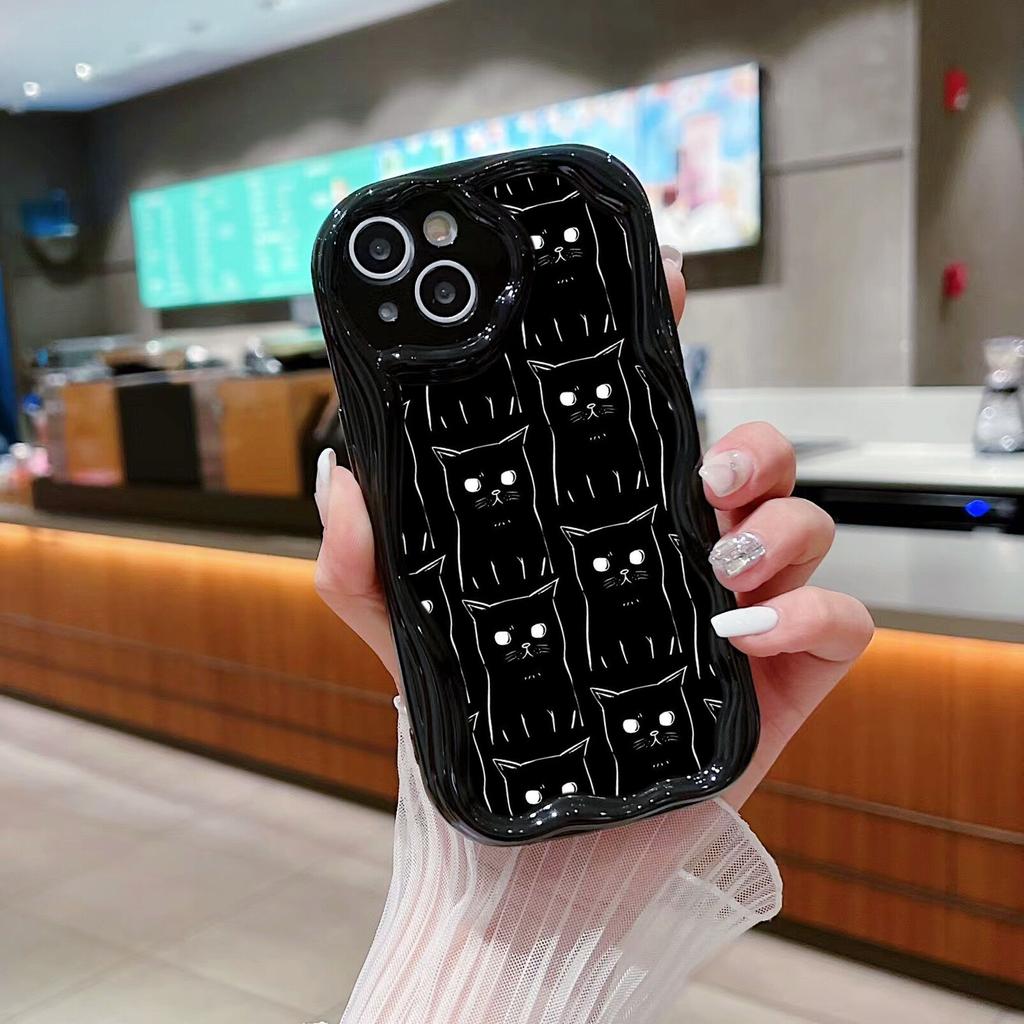 LZ7 Cartoon Cat Cute Clear Soft Wave Phone Cases for Xiaomi 11 Lite Redmi Note 13 12 8 Pro 9 12C A3 Infinix Smart 8 Tecno Protection Back Cover