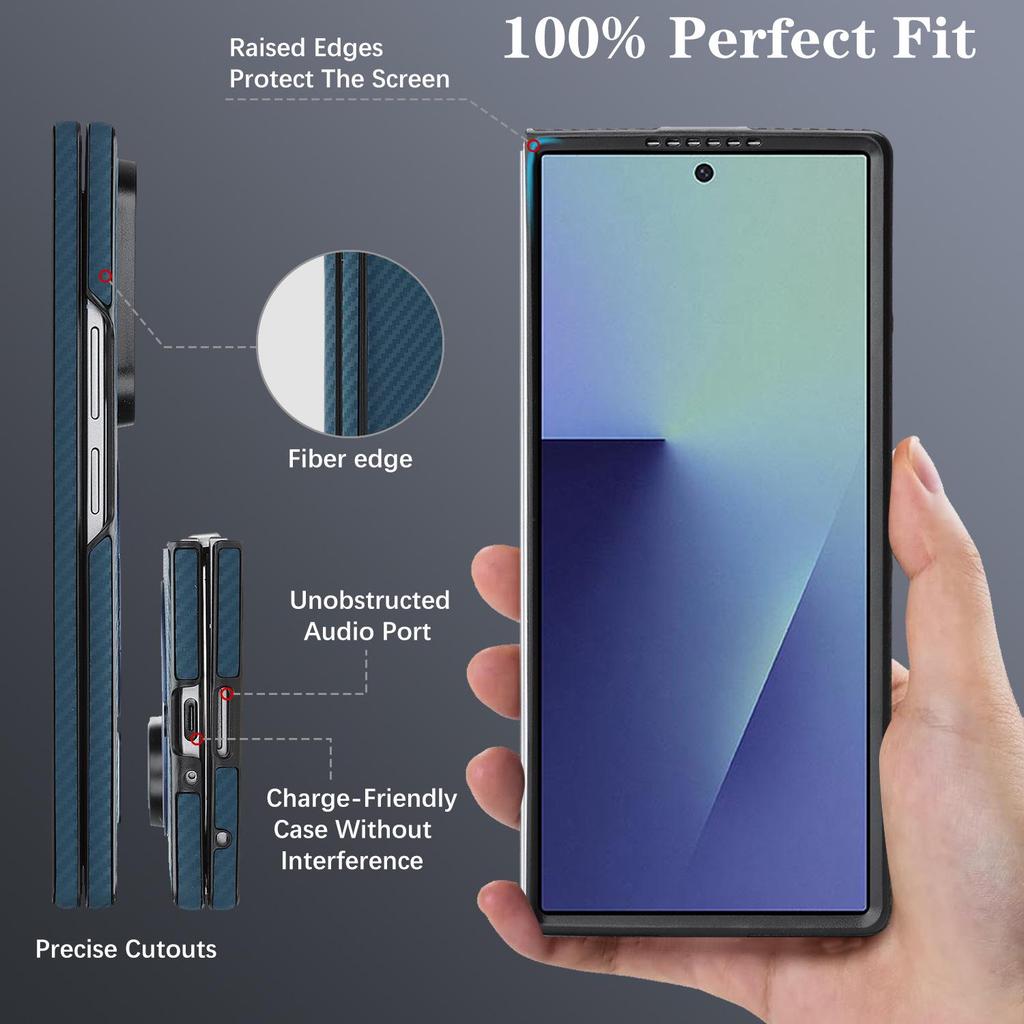 Магнитный противоударный чехол из углеродного волокна для Samsung Galaxy Z Fold 3/4/5/6/7
