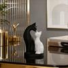 Съемная скульптура пары кошек, 3D-печатная элегантная фигурка кошачьей пары, романтическое украшение для любителей кошек для дома, гостиной, офисного стола