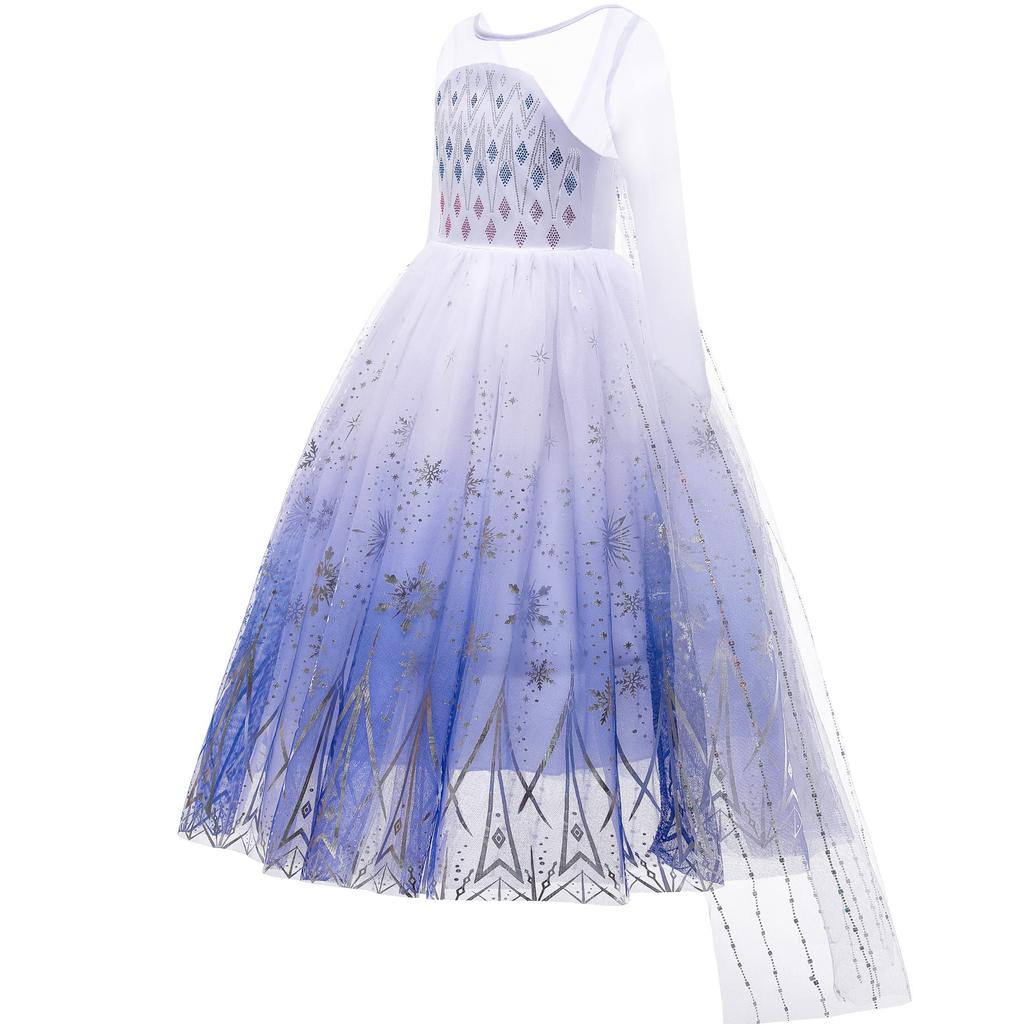 Snow Queen Act 2 Costumes Princess Dresses for Girls with Wig,Crown,Magic wand,Gloves Accessories Purple