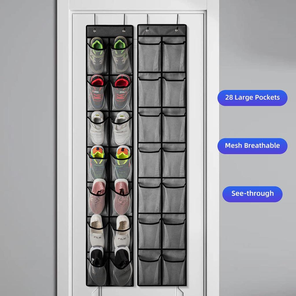 24-Grid Hanging Shoe Storage Organizer with Multi-Layer Pockets