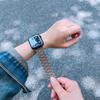 Ремешок для Apple Watch Series 10 9 8 7 SE 6 5 4 3 2 1 42мм 41мм 40мм 38мм магнитный кожаный ремешок с 3 бусинами