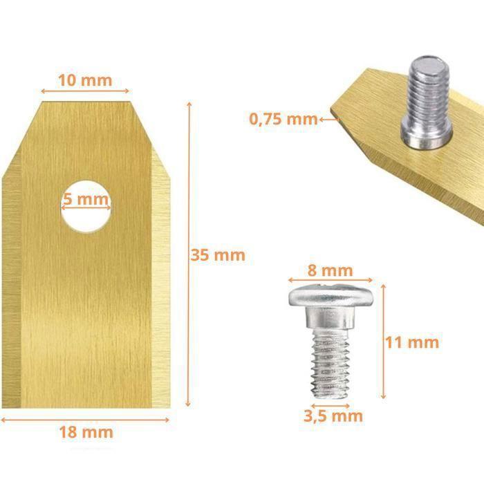 Lame de rechange pour robot tondeuse Segway Novimow i105 i108 i110 X315 X330 X350 X390 H500 H800 H1500 H3000 [Lot de 45]